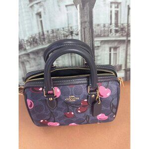 Coach CY741 Mini Rowan Crossbody Bag In Signature Canvas With Cherry Print IN DE